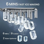 Load image into Gallery viewer, Portable Countertop Ice Maker, Adjustable 5 Ice Sizes, 9 Ice Cubes in 6 Min, 1.3L Water Tank Storage, Self-Cleaning with Scoop & Basket for Indoor & Outdoor, 22.5x29.4x28.5cm