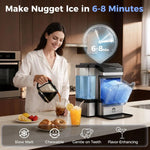 Load image into Gallery viewer, Portable Countertop Nugget Ice Maker Machine with Self-Cleaning, Dual Water Tank, Quiet 45dB Compressor, 38lbs Daily Ice Production for Home Kitchen Office Bar Restaurant RV Party