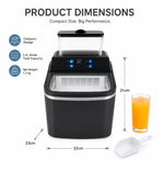 Load image into Gallery viewer, Portable Electric Ice Maker Machine 1.5L Extendable Water Tank, 12kg/24H Countertop Ice Maker, Makes Ice Cubes in 6 Minutes, Self-Cleaning, Lid, Removable Ice Basket & Scoop
