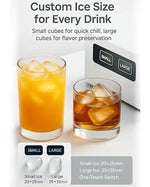 Load image into Gallery viewer, Portable Ice Maker Machine | 9 Bullet Ice Cubes Ready in 6 Minutes | Compact Countertop Ice Cube Maker, 12KG/24H, 2 Ice Sizes | Self-Cleaning, Quiet Operation | Home, Office, Outdoor