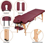 Load image into Gallery viewer, COOLBABY Portable Massage Table Professional Adjustable Folding Bed with 3-part Wooden Frame Ergonomic Headrest and Tote Bag for Therapeutic Tattoo Salon SPA Facial Treatment…
