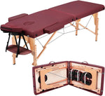Load image into Gallery viewer, COOLBABY Portable Massage Table Professional Adjustable Folding Bed with 3-part Wooden Frame Ergonomic Headrest and Tote Bag for Therapeutic Tattoo Salon SPA Facial Treatment…