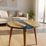 Load image into Gallery viewer, Pre Order 10 Days Luxury Handcrafted Epoxy Resin Solid Wood Coffee Table with Unique Ocean Theme Design