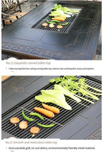 Load image into Gallery viewer, Pre Order Outdoor Cast Aluminum Multi-functional Barbecue Table & Chair Five-Piece Set