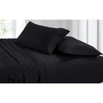 Load image into Gallery viewer, Premium Striped Microfiber Flat Sheet Set - Dark Grey, 160x240 cm-GCC Home Center
