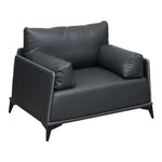 Load image into Gallery viewer, PU Leather Office Sofa Set With Metal Legs - Grey-GCC Home Center