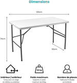 Load image into Gallery viewer, Rectangular Folding Table - 120x60x74cm HDPE 3.5cm Thick,120cm White