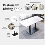Load image into Gallery viewer, Rectangular Heavy Duty Metal Frame & Marble Top Restaurant Dining Table Modern Elegant Sturdy Table
