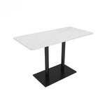 Load image into Gallery viewer, Rectangular Heavy Duty Metal Frame & Marble Top Restaurant Dining Table Modern Elegant Sturdy Table