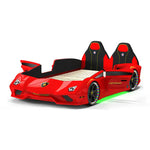 Load image into Gallery viewer, Red Car Beds LED Light Girl Children Desk with Music for Boy Race Car Kids Bed Storage Modern Wholesale Double Full Size