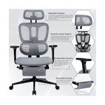 Load image into Gallery viewer, rgonomic Grey Mesh Office Chair with Lumbar Support, 4D Armrests & Adjustable Features - Executive Desk Chair for Home & Office-GCC Home Center