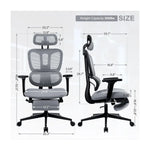 Load image into Gallery viewer, rgonomic Grey Mesh Office Chair with Lumbar Support, 4D Armrests & Adjustable Features - Executive Desk Chair for Home & Office-GCC Home Center