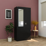 Load image into Gallery viewer, RIGID Steel Home Cupboard with Clothes-Hanging Space Shelving and Front Door Mirror (White)-GCC Home Center