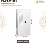 Load image into Gallery viewer, RIGID Steel Home Cupboard with Clothes-Hanging Space Shelving and Front Door Mirror (White)-GCC Home Center