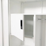 Load image into Gallery viewer, RIGID Steel Home Cupboard with Clothes-Hanging Space Shelving and Front Door Mirror (White)-GCC Home Center