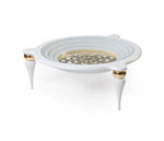 Load image into Gallery viewer, Round Center Table With Tempered Glass Top - White Gold