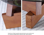 Load image into Gallery viewer, Round Coffee Table for Living Room, Modern Glass Coffee Table with Solid Wood Legs-GCC Home Center