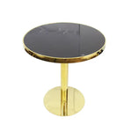 Load image into Gallery viewer, Round MDF & Tempered Glass Table with Gold-Plated Edge – Coffee Table