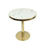Load image into Gallery viewer, Round MDF & Tempered Glass Table with Gold-Plated Edge – Coffee Table