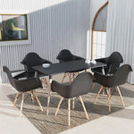 Load image into Gallery viewer, Mahmayi TJ HYT08 60DIA Round Pantry Table - Quad Leg base - Versatile for Home Office, Bistro, Balcony, Lawn, and Breakfast Nook - Fits Any Urban Decor Theme, Sturdy & Easy to Clean- Black(60cm)