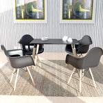 Load image into Gallery viewer, Mahmayi TJ HYT08 60DIA Round Pantry Table - Quad Leg base - Versatile for Home Office, Bistro, Balcony, Lawn, and Breakfast Nook - Fits Any Urban Decor Theme, Sturdy & Easy to Clean- Black(60cm)