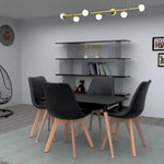 Load image into Gallery viewer, Mahmayi TJ HYT08 60DIA Round Pantry Table - Quad Leg base - Versatile for Home Office, Bistro, Balcony, Lawn, and Breakfast Nook - Fits Any Urban Decor Theme, Sturdy & Easy to Clean- Black(60cm)