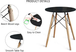 Load image into Gallery viewer, Mahmayi TJ HYT08 60DIA Round Pantry Table - Quad Leg base - Versatile for Home Office, Bistro, Balcony, Lawn, and Breakfast Nook - Fits Any Urban Decor Theme, Sturdy & Easy to Clean- Black(60cm)