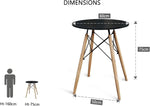 Load image into Gallery viewer, Mahmayi TJ HYT08 60DIA Round Pantry Table - Quad Leg base - Versatile for Home Office, Bistro, Balcony, Lawn, and Breakfast Nook - Fits Any Urban Decor Theme, Sturdy & Easy to Clean- Black(60cm)