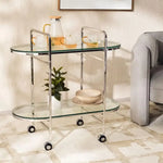 Load image into Gallery viewer, Serving Trolley, Glass & Stainless Steel ā Silver