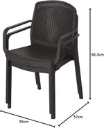 Load image into Gallery viewer, Set of 2 Dark Brown Cedarattan Armchairs β Stylish Rattan-Effect Outdoor Seating for Garden, Patio, Balcony & Terrace