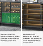 Load image into Gallery viewer, Shoe Cabinet in Tempered Glass Doors, Shoe Storage Racks Spacious 6-Tiers with Ambient Lighting-GCC Home Center