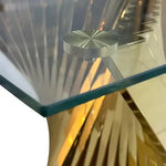 Load image into Gallery viewer, Side Table β Sintra Gold | Premium Glass & Gold Stainless Steel End Table