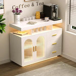 Load image into Gallery viewer, Sideboard Buffet Cabinet with Storage, LED Lights & Charging Station (100 x 40 x 80 cm)