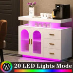 Load image into Gallery viewer, Sideboard Buffet Cabinet with Storage, LED Lights & Charging Station (100 x 40 x 80 cm)