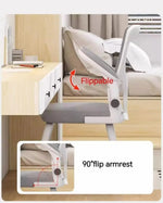 Load image into Gallery viewer, SLEEPHEAD® Home Office Desk Chair, Ergonomic Mid-Back Mesh Office Chair, Comfortable Lumbar Support, Comfy Flip-up Arms for Home, Bedroom, Study, Student (white)