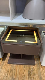 Load image into Gallery viewer, Smart Nightstand Bedside Table in One Drawer with LED Light, Wireless Charging, USB Ports-GCC Home Center