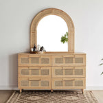 Load image into Gallery viewer, Solid Wood 6-Drawer Dresser With Mirror, Luxury Dressing Table For Organized Storage-GCC Home Center