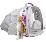 Load image into Gallery viewer, halinfer SOURCER Expandable Bubble Cat Carrier Backpack, Space Capsule Pet Carrier for Small Dog, Transparent Pet Hiking Traveling Backpack X-Large Grey