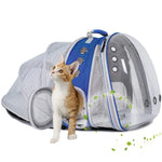 Load image into Gallery viewer, halinfer SOURCER Expandable Bubble Cat Carrier Backpack, Space Capsule Pet Carrier for Small Dog, Transparent Pet Hiking Traveling Backpack X-Large Grey