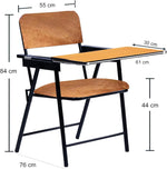 Load image into Gallery viewer, Spacecrafts Folding Cushion Study Chair | Space Saving | Desk Chair | Powder Coated With Cushion | Brown (With Writing Pad) - Mild Steel