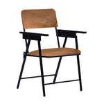 Load image into Gallery viewer, Spacecrafts Folding Cushion Study Chair | Space Saving | Desk Chair | Powder Coated With Cushion | Brown (With Writing Pad) - Mild Steel