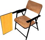 Load image into Gallery viewer, Spacecrafts Folding Cushion Study Chair | Space Saving | Desk Chair | Powder Coated With Cushion | Brown (With Writing Pad) - Mild Steel