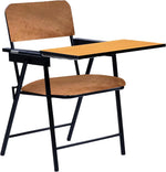 Load image into Gallery viewer, Spacecrafts Folding Cushion Study Chair | Space Saving | Desk Chair | Powder Coated With Cushion | Brown (With Writing Pad) - Mild Steel