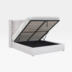 Load image into Gallery viewer, Storage Bed Beige – 160x200 cm | Elegant Upholstered Bed with Hydraulic Lift