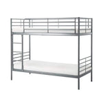 Load image into Gallery viewer, Sturdy Metal Bunk Bed with Space-Saving Design & Safety Guardrails - Twin Over Twin, 190 x 90 x 180 cm, Silver-GCC Home Center