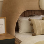 Load image into Gallery viewer, Teddy Kids Upholstered Bed ā Modern Fabric Bed with Pouffe
