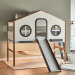 Load image into Gallery viewer, Treehouse LED Play Twin Bed with Slide and Hammock - 90x200 cm-GCC Home Center