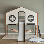 Load image into Gallery viewer, Treehouse LED Play Twin Bed with Slide and Hammock - 90x200 cm-GCC Home Center