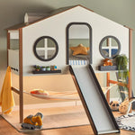 Load image into Gallery viewer, Treehouse LED Play Twin Bed with Slide and Hammock - 90x200 cm-GCC Home Center