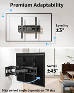 Load image into Gallery viewer, TV Wall Mount Full Motion for 32-70" Flat Curved TVs | Max VESA 400x400mm, up to 99 LBS, Fits 12"/16"Studs, Swivel/Tilt/Level/Extension, 2 Height Adjustment, Articulating Dual Arm